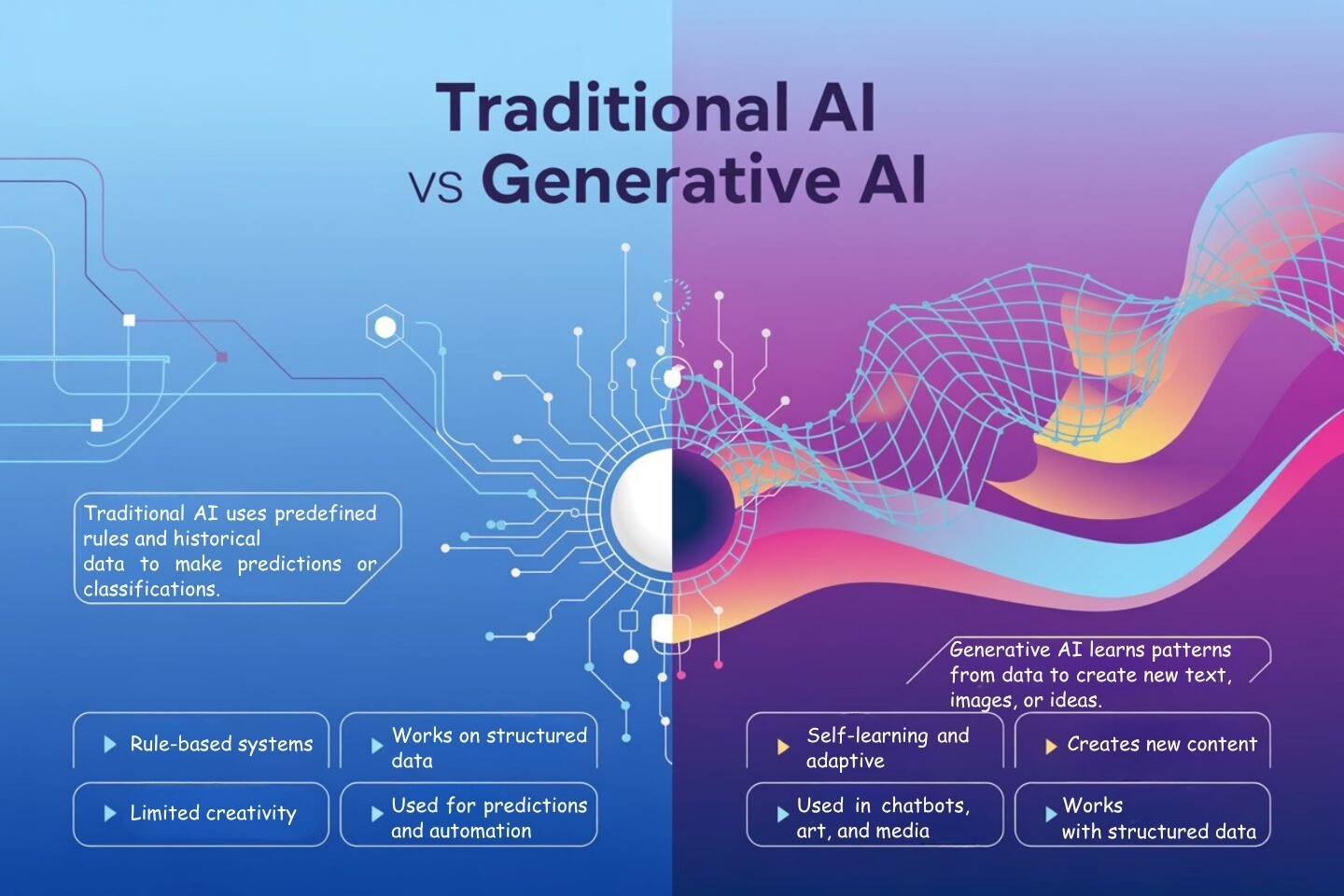 Traditional AI vs Generative AI