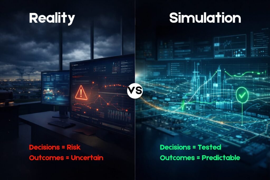 Reality versus simulation decision outcomes